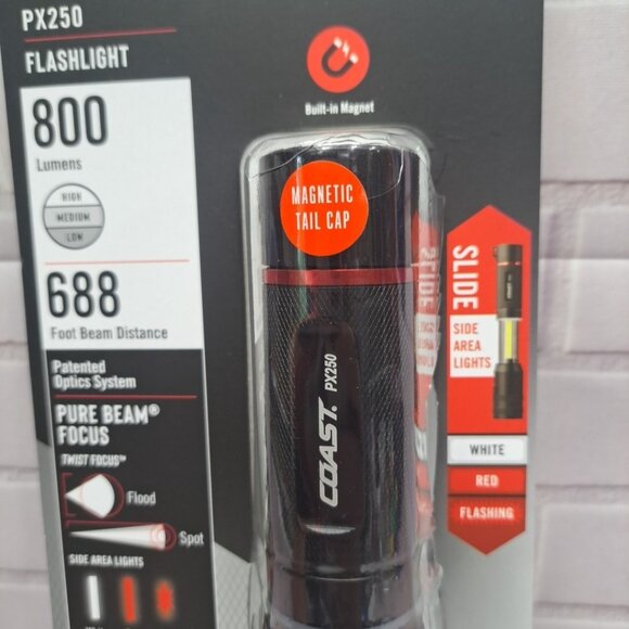 New Coast PX250 800 Lumens Twist Focusing 6 Modes LED Flashlight W/Batteries - Picture 2 of 9